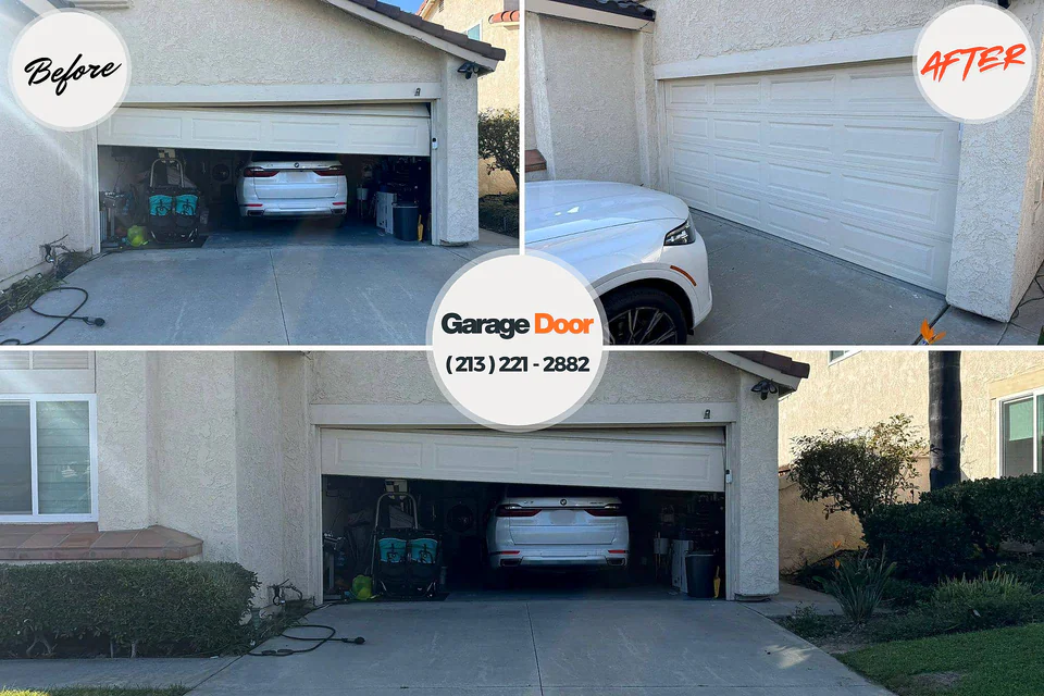 Before and after: garage door repair Martin County